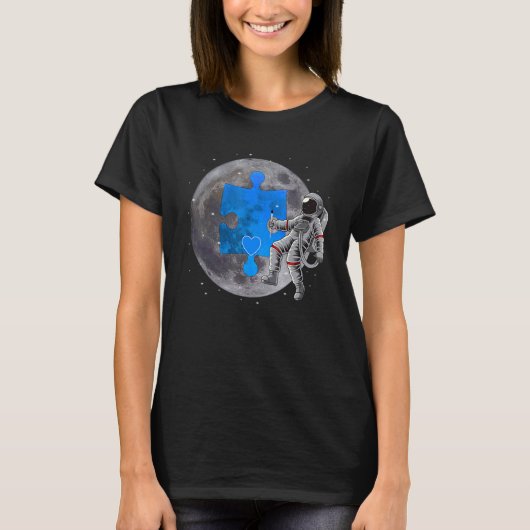 T-shirt Puzzle de l'astronaute de l'espace extra-atmosphér (Devant)