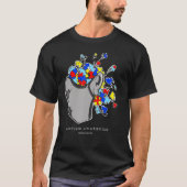 T-shirt Puzzle de masque facial sensibilisation sur l'auti (Devant)