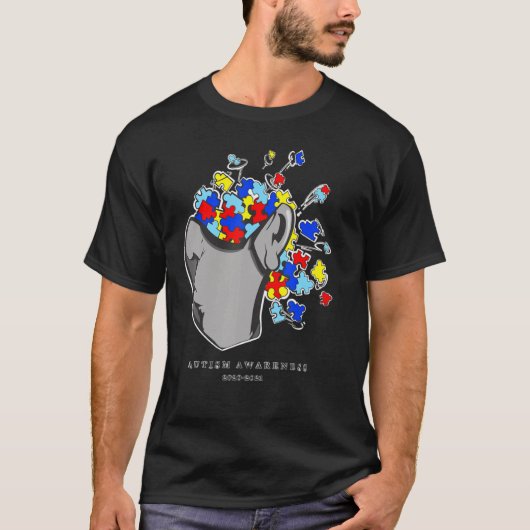T-shirt Puzzle de masque facial sensibilisation sur l'auti (Devant)
