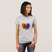 T-shirt puzzle de sensibilisation sur l'autisme et coeur p (Devant entier)