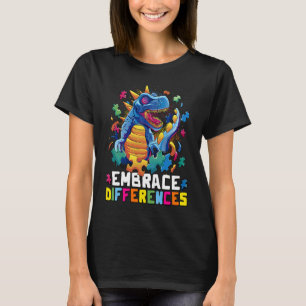 T-shirt Puzzle dinosaure accepter les différences Autisme