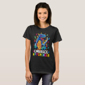 T-shirt Puzzle dinosaure accepter les différences Autisme (Devant entier)