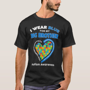 T-shirt Puzzle Je Porte Du Bleu Pour Mon Grand Frère Autis