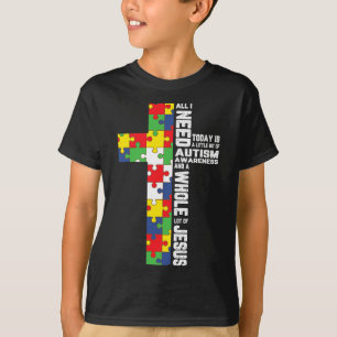 T-shirt Puzzle Jésus Croix de sensibilisation à l'autisme