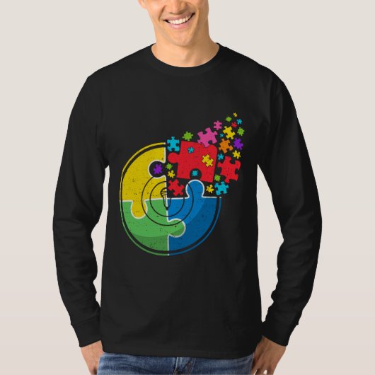 T-shirt Puzzle Lacrosse Support Sensibilisation sur l'auti (Devant)