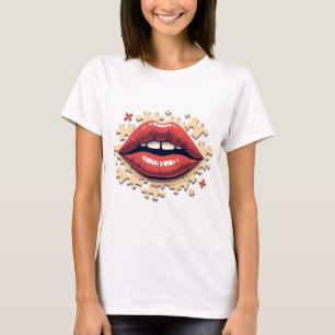 T-shirt Puzzle lèvres pop