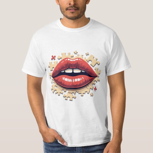 T-shirt Puzzle lèvres pop (Devant)