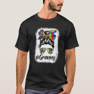 T-shirt Puzzle Mamie Cheveux Méchés Autisme Sensibilisatio