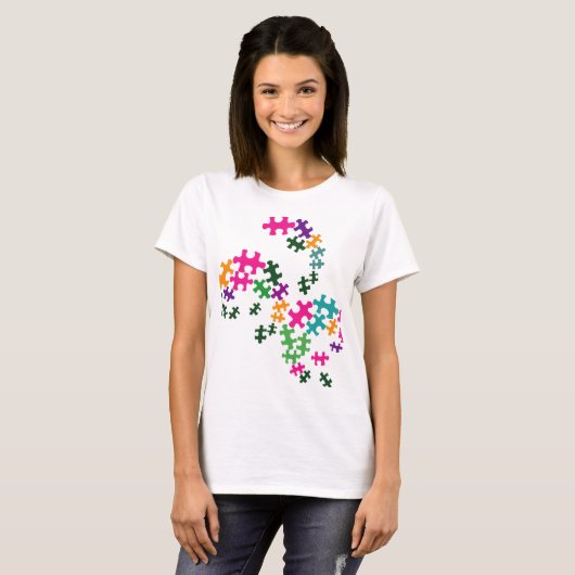 T-shirt Puzzle multicolore (Devant entier)