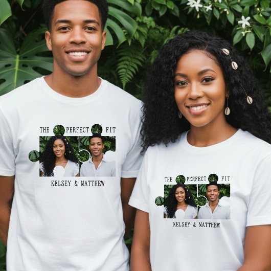 T-shirt Puzzle Piece Photo Perfect Fit Newlywed Couple