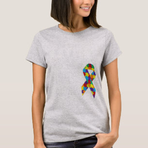 T-shirt Puzzle Piece Ribbon Group Associer des amis de fam