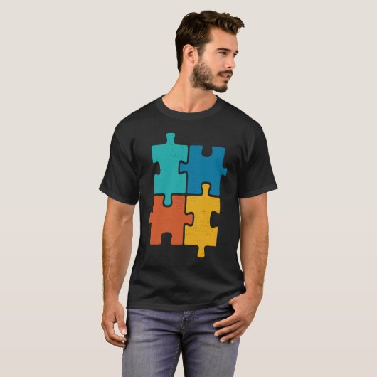 T-shirt Puzzle Pieces Support For Spreading Autism Awarene (Devant entier)