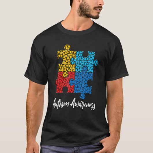 T-shirt Puzzle Polka Dot Sensibilisation sur l'autisme Int (Devant)