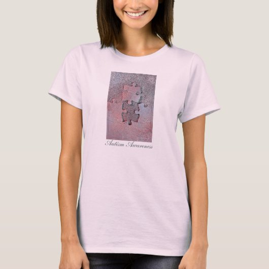 T-shirt Puzzle rose pour le mois de Sensibilisation sur l' (Devant)