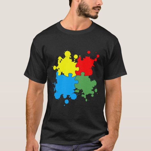 T-shirt Puzzle sensibilisation sur l'autisme (Devant)