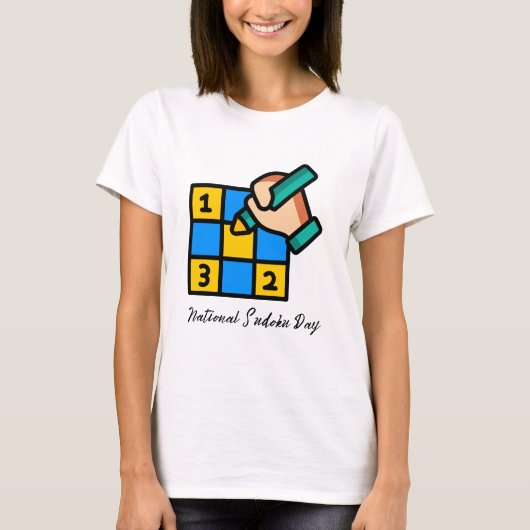 T-shirt Puzzle Sudoku coloré Illustration T Chemise (Devant)