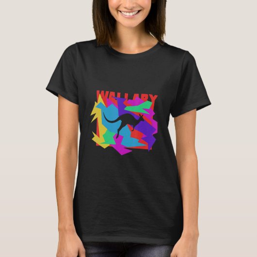 T-shirt Puzzle Wallaby Animal Mosaik (Devant)