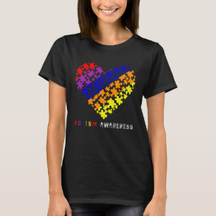 T-shirt Puzzles Heart Love Sensibilisation sur l'autisme M