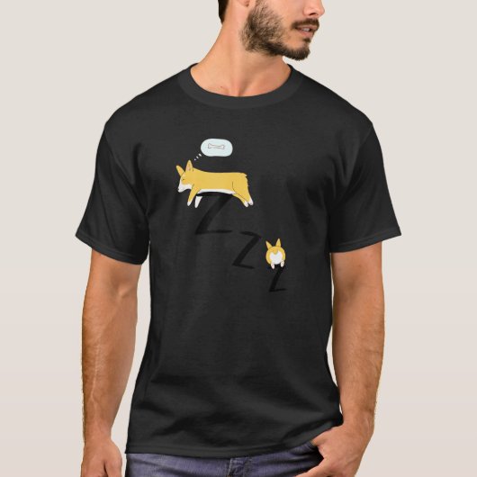 T-shirt Pyjama de Chien de Corgi endormi (Devant)