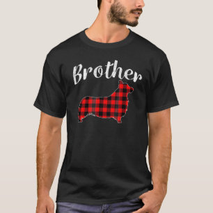 T-shirt Pyjama de famille assorti pour frère Corgi à carre