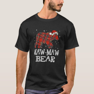 T-shirt Pyjama de famille de bisons de maw-maw rouge pansé