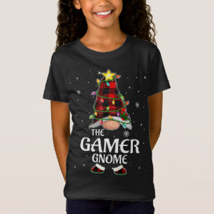T-Shirt Pyjama de Noël du Gamer Rouge Gnome Correspondant