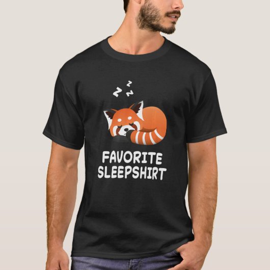 T-shirt Pyjama Panda Rouge Pandas Nap Dormir Pyjama Pyjama (Devant)