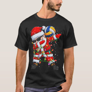 T-shirt Pyjamas Dabbing Père Noël Volleyball feux de Noël
