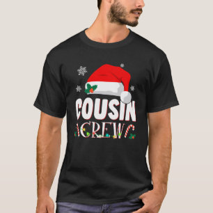T-shirt Pyjamas de l'équipage du cousin Santa Hat Famille 