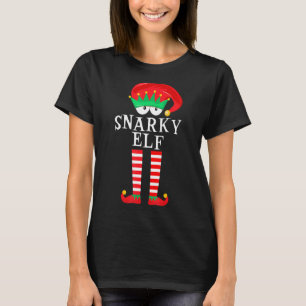 T-shirt Pyjamas de Noël de la famille des elfes Snarky Cor