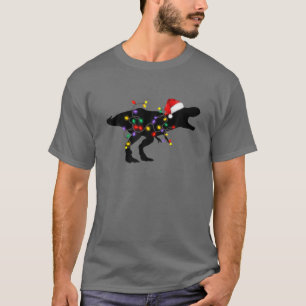 T-shirt Pyjamas de Noël Dinosaur Famille T Rex Xmas Lumi