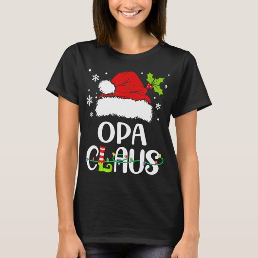 T-shirt Pyjamas de Noël Père Noël Noël Noël Noël Opa Claus (Devant)