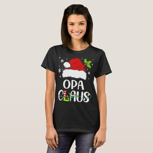 T-shirt Pyjamas de Noël Père Noël Noël Noël Noël Opa Claus (Devant entier)