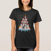 T-shirt Pyjamas Sibérien Husky Christmas Dog Tree Lights F (Devant)