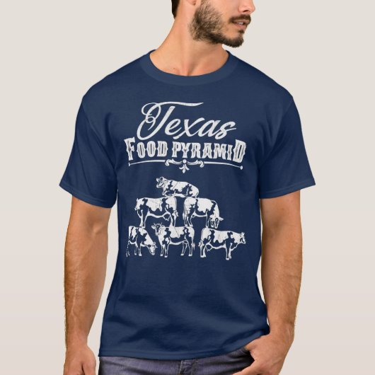 T-shirt Pyramide alimentaire du Texas Funny Cow Pyramid (Devant)
