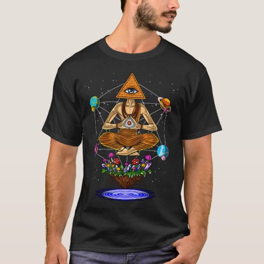 T-shirt Pyramide de Bouddha psychédélique (Devant)