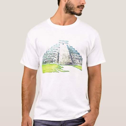 T-shirt Pyramide de conception d'aquarelle de Chichen Itza (Devant)