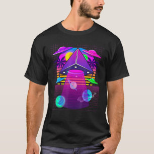 T-shirt Pyramide égyptienne Vaporwave Plan Aliens Ufo Sauc