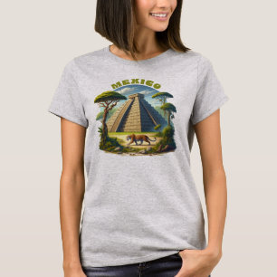T-shirt Pyramide maya et jaguar Mexique