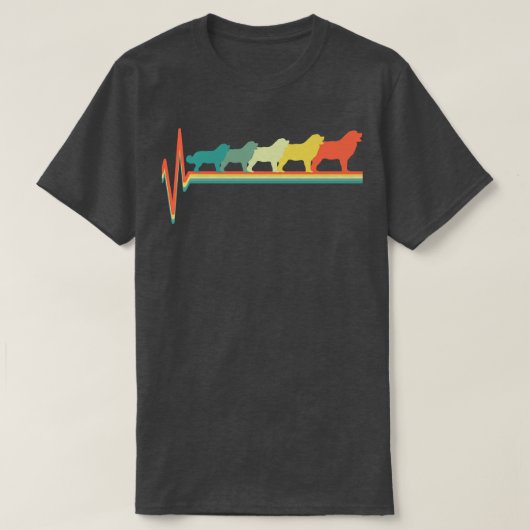 T-shirt Pyrénées Mountain Dog Heartbeat Vintage 1 (Design devant)