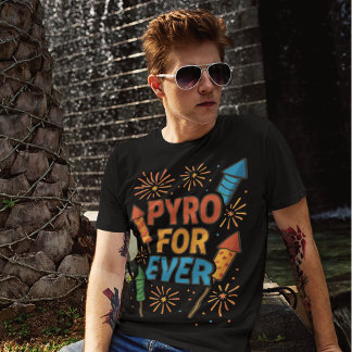 T-shirt Pyro Forever Feuerwerk Illustration