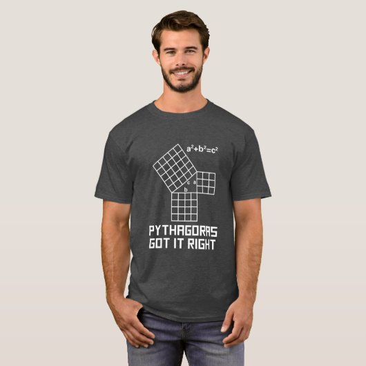 T-shirt Pythagore a bien compris les maths (Devant entier)