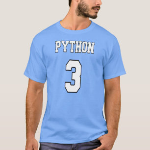 T-shirt Python 3 : Blanc/conception bleue pour des