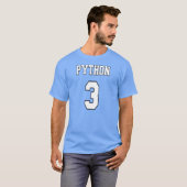 T-shirt Python 3 : Blanc/conception bleue pour des (Devant entier)