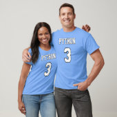 T-shirt Python 3 : Blanc/conception bleue pour des (Unisexe)