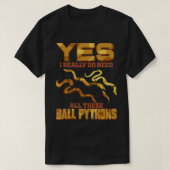 T-shirt Python de balle Python Herpetologue (Design devant)