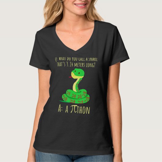 T-shirt Python Pithon Pi Symbole Funny Math Enseignant Pi  (Devant)