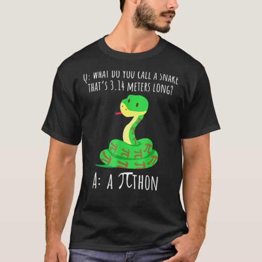 T-shirt Python Pithon Pi Symbole Funny Math Enseignant Pi  (Devant)