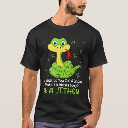 T-shirt Python Pithon Symbole Pi Prof de Mathématiques Jou (Devant)