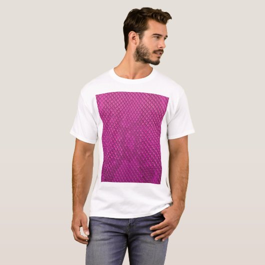 T-shirt Python rose : Texture de la peau de serpent. (Devant entier)